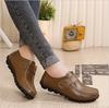 Genuine Leather Shoes Women Soft Flats Elastic Mother Shoes Comfortable Casual Walking Driving Shoes Non-slip