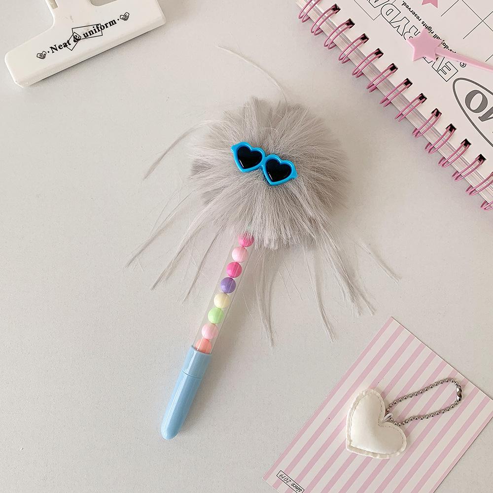 Funny Kawaii Design Ballpoint Pen for Kids Boy Girl Cartoon Plush Creative Design Writing Pen 0.5mm Blue Ink Scrapbook Pens