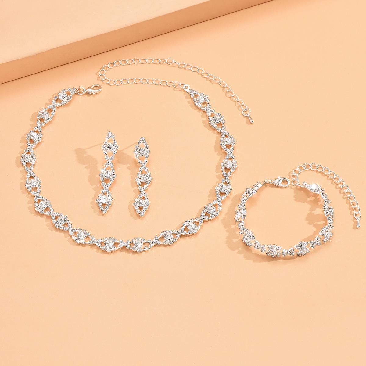 

Женские Стразы Браслет Ожерелье Серьги-подвески Ювелирные наборы Аксессуары