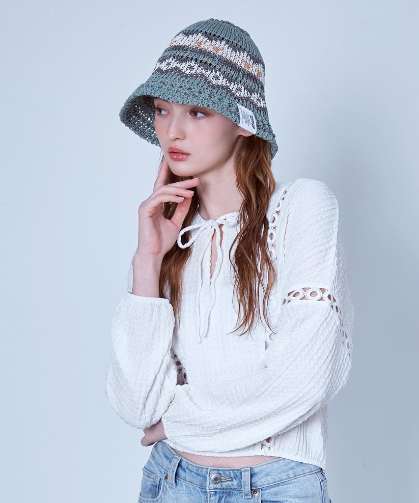 Seullipiseullib Maria Mint/White Bucket Hat