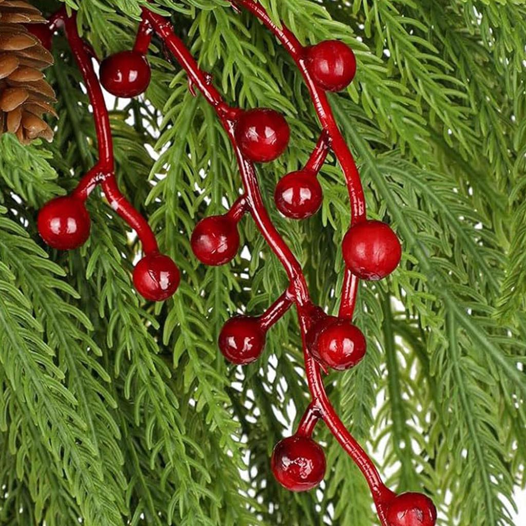 Christmas Wreath 24 Inch Festive Artificial Front Door Christmas Swag For Indoor Window Mantel Restaurant Wall Fence Dining Room