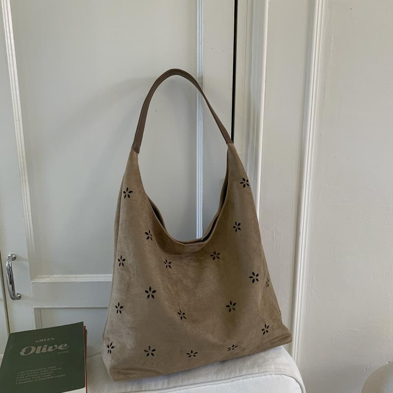 Suede bag women's large capacity autumn and winter casual shoulder mother and child bag retro tote bag