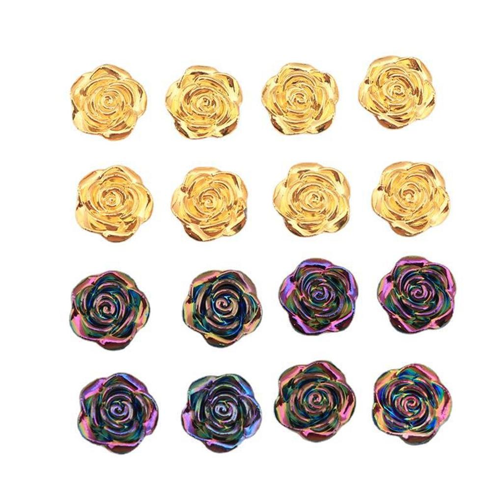 20 szt. Żywica Uroczy Kryształowy Złoty Róża Artystyczny Paznokieć Flatback Cyrkonie Aplikacje DIY Ślubny Scrapbook Dekor Rzemiosło SF559