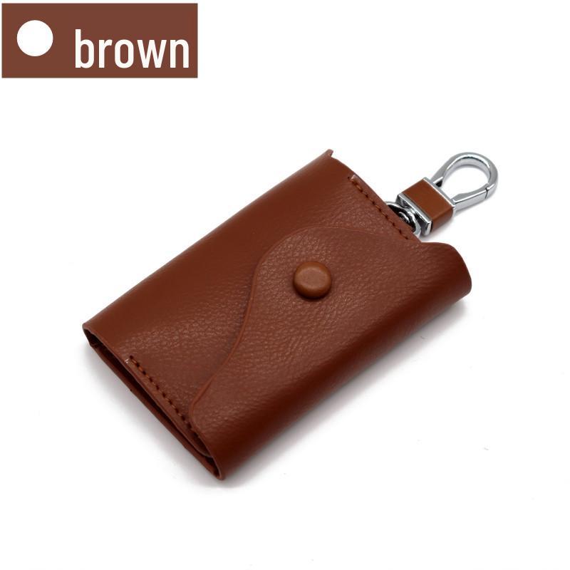 Men's Genuine Leather Large Capacity Key Holder - Multi-functional Waist Hanging Key Case for Home Use