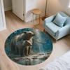 Two-Animal Wall Decor,Round Area Rug,Carpet Rug for Living Room Bedroom Sofa Playroom Decor,Non-slip Floor Mat