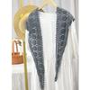 Johnature Handmade Crochet Triangle Scarf Versatile Spring Summer Women Solid Color Hollow Shawl Scarf
