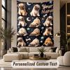 Mops (59) Temă Tapiserie Personalizată Nume Personalizat Text Tapiserie de Agățat pe Perete Decorațiune Fundal Casă