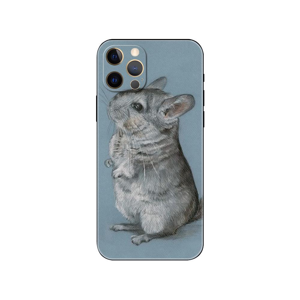 Cute Cartoon Chinchilla phone case for iphone 5 5s 2020se 6 6s 7 8 plus x 10 XR XS 11 12 13 mini pro MAX black tpu back cover