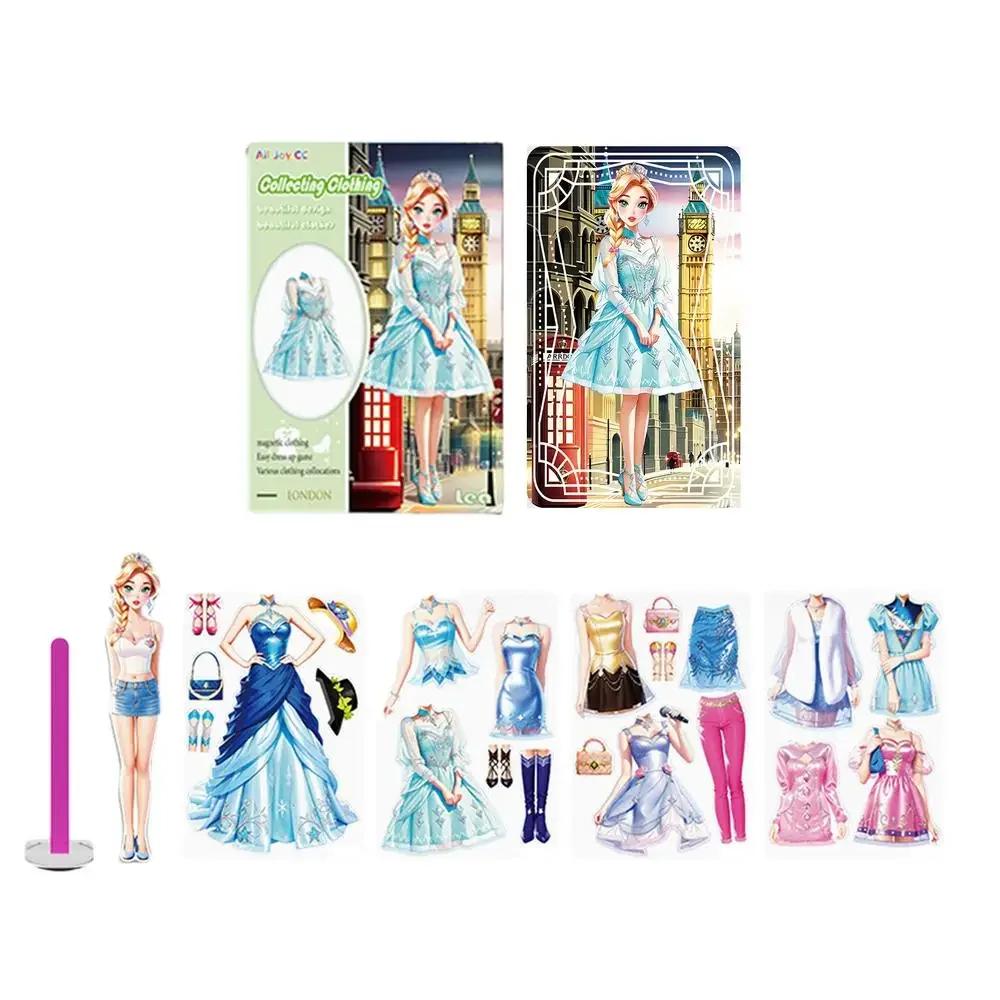 Dress Up Paper Doll Magnets Kreative Prinzessin Dolls Dress Up Paper Puzzles Set | Pretend Princess Magnetisches Spielset für Mädchen