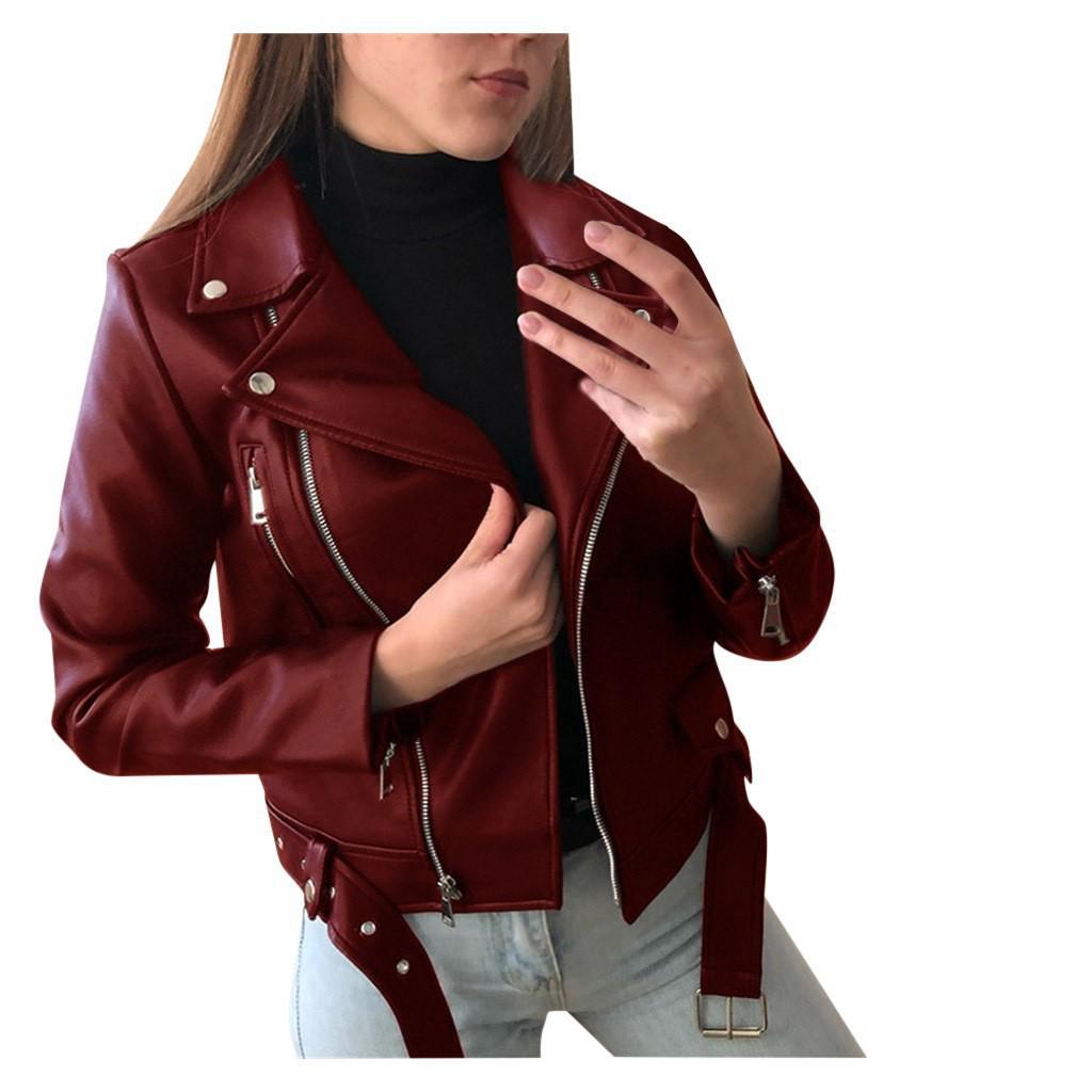 2023 Damen Slim Fit PU Leder Motorradjacke - Kurz, Koreanischer Stil für Frühling, Herbst und Winter