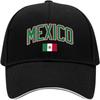 Mexico Word and Flag Baseball Cap Polyester Adjustable Summer Sports Casual Dad Hat for Adults