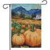 Double-Sided Autumn Watercolor Pumpkin Flag | Polyester, Suitable for Seasonal Holiday Outdoor Decoration, Multipurpose Use