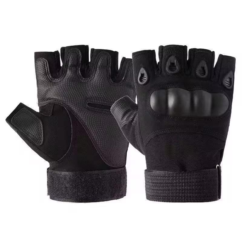 Fitness Anti-Rutsch Radhandschuhe, Verschleißfeste Outdoor Taktische Sport Kletter Halbfingerhandschuhe