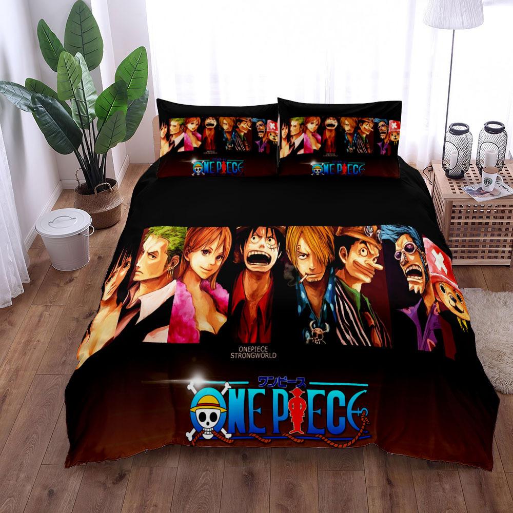 

Аниме Постельное белье O-Ones Pieces Японский Пододеяльник Наволочка Луффи для детей Мальчиков Подарок Односпальный Двуспальный Кинг-сайз 100x135cm-2pcs