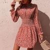 Temperament and Elegance Outer Wear Fashion Women's Spring Slim Long Sleeve Printed Dresses