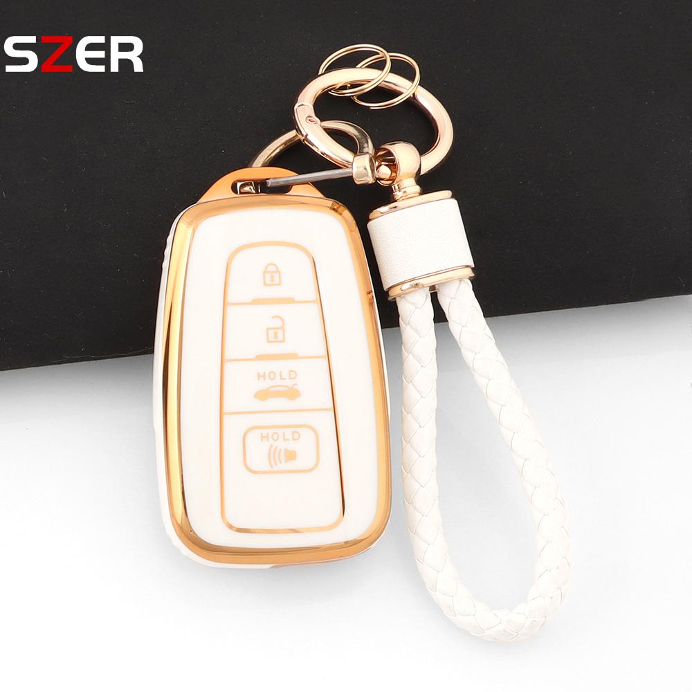 4 Buttons Tpu Remote Car Key Case Cover For Toyota Chr Camry Corolla Rav4 Highlander C-Hr Prius Land Cruiser Prado Key Chain Fob