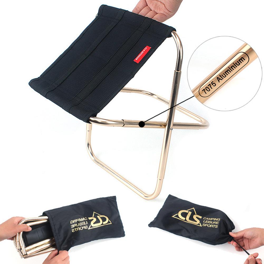 Outdoor Aluminium Alloy Folding Chair BBQ Stool Portable Train Fishing Gardening Seat
