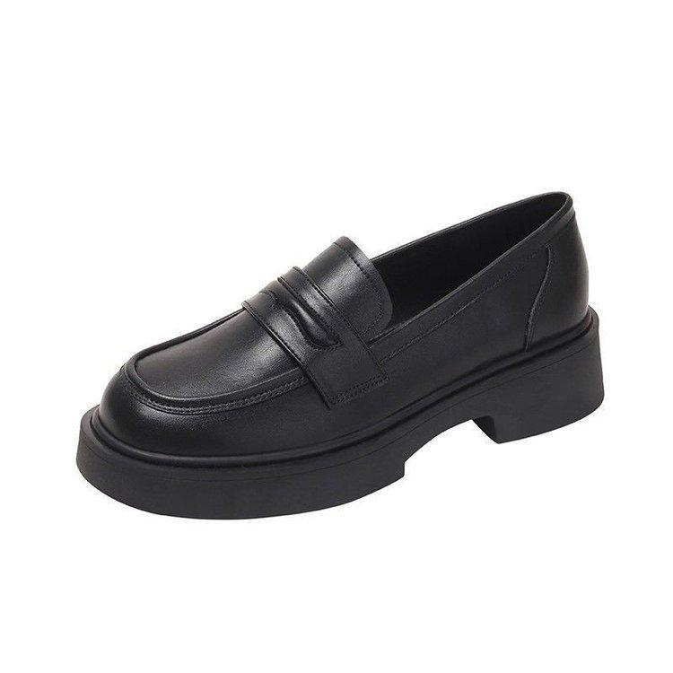 Loafers women's 2025 autumn new women's shoes thick-soled one-pedal jk single shoes to increase the height of British style early autumn small l