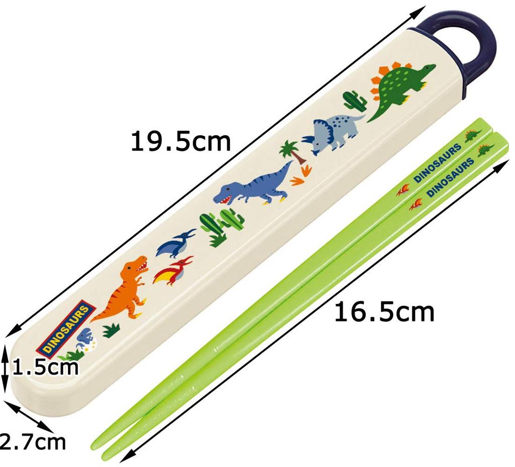 Skater Chopsticks and Chopstick Case Dinosaur Made in Children's Set, Design, Japan, ABS2AM-A