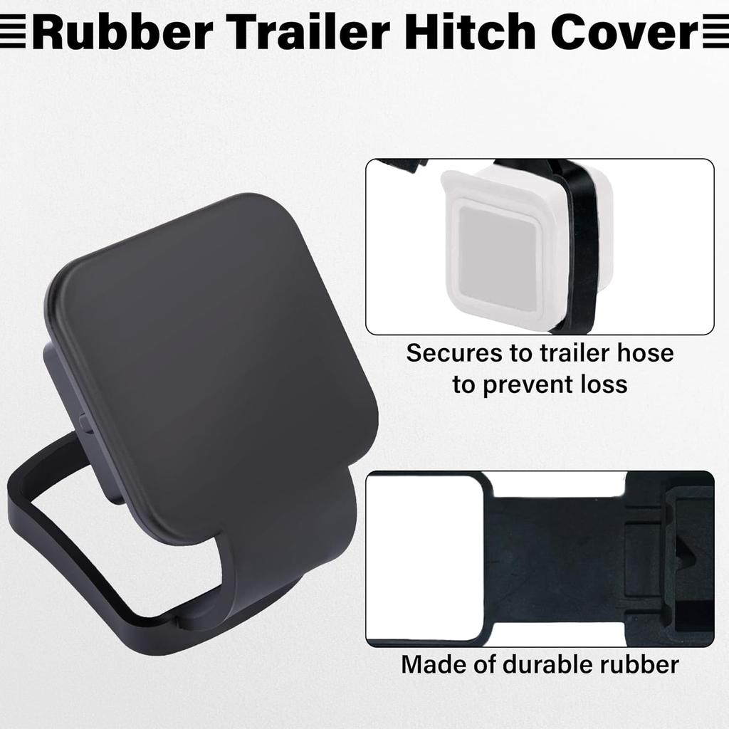 2 Inch Rubber Trailer Hitch Cover, Durable Tow Hitch Covers, Car Exterior Accessories Fits For 2 Inches Hitch Receivers, Hitch Cover Tube Plug Cap