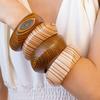 New Chinese wood rivet geometric texture bracelet simple niche personalized bracelet jewelry