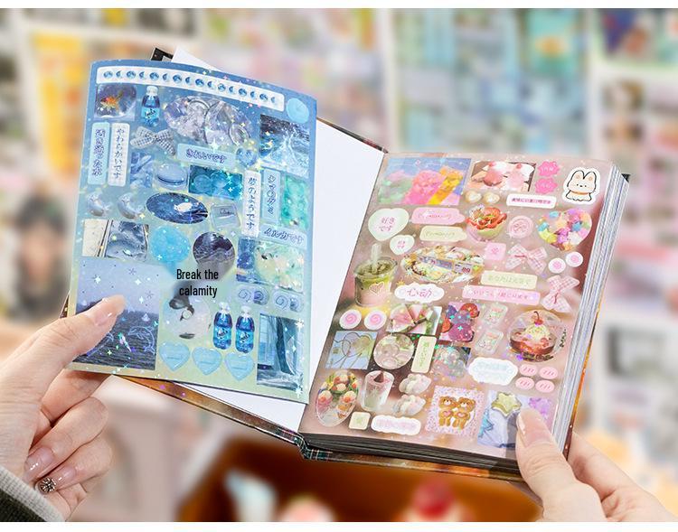 Yu Xian Die-cut Sticker Book: Romantic Memory Series - Japanese Retro Style for Journaling, DIY, and Collage.