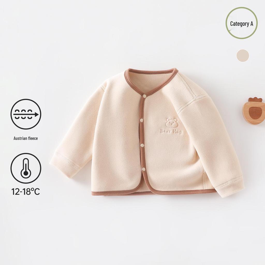 26 Spring New Fleece Kids' Jacket: A-Class Warm Cardigan for Small & Medium Boys and Girls for Autumn & Winter