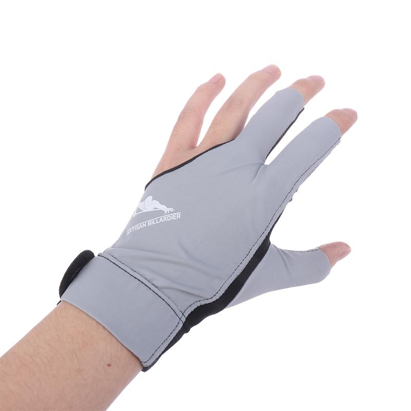 Billiards Glove Left Hand Three Finger Snooker Billiard Glove Non Slip Stickers Elasticity Billiard Training Gloves Accessories