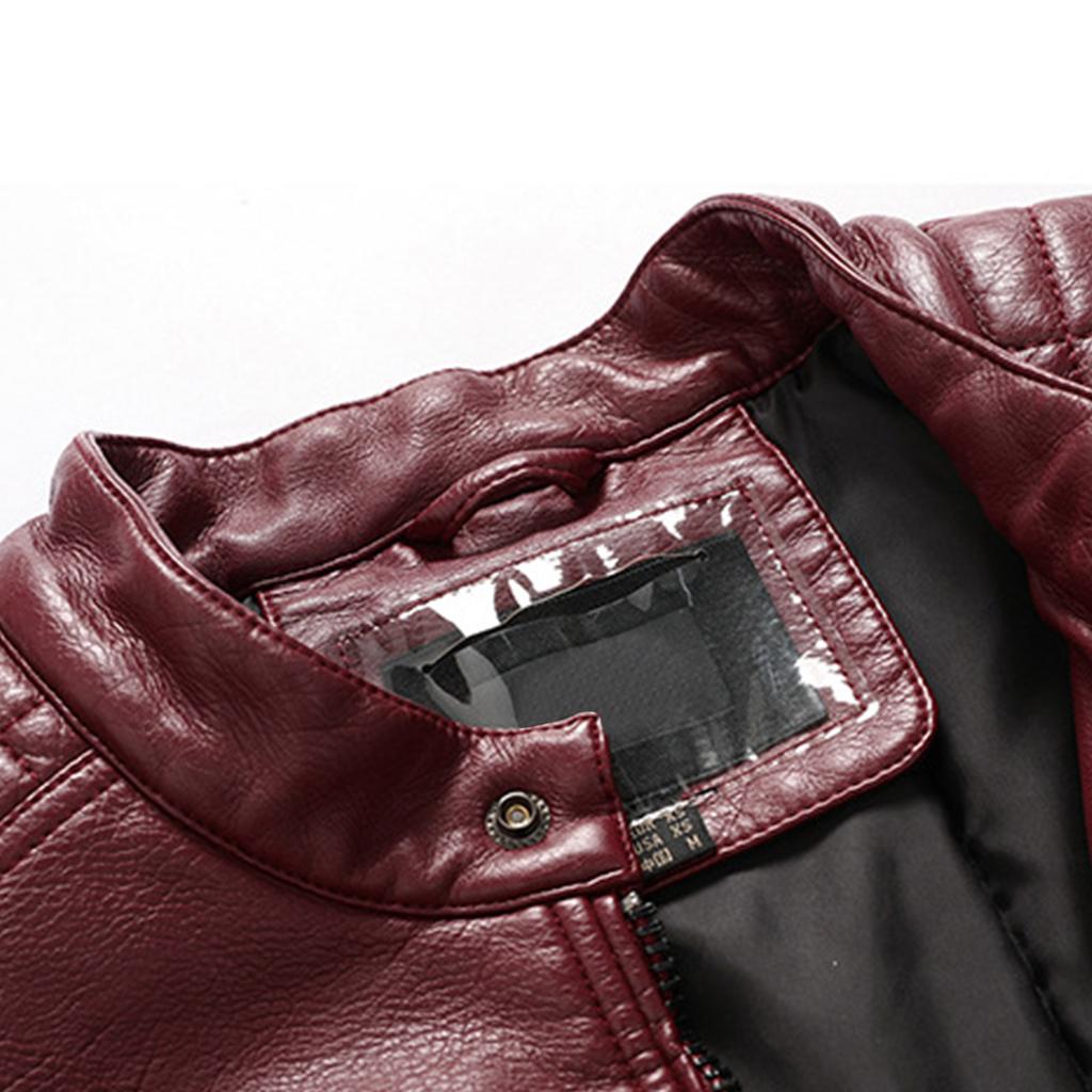 Men's Leather Motorcycle Embroidery Label PU Jacket Outdoor Racing Clothing Trendy Coat