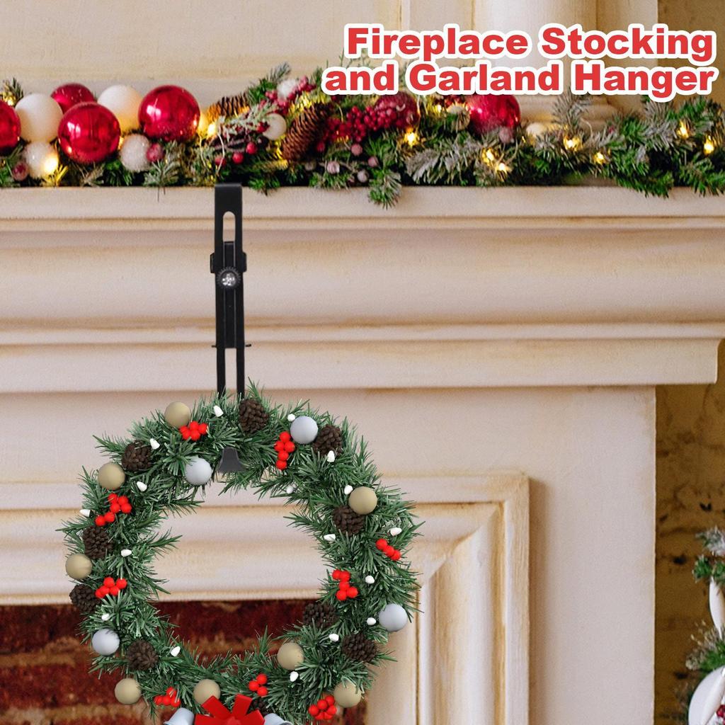 Christmas Stockings Holder Hanger No Drill Adjustable Fireplace Stocking Garland Hooks Christmas Mantel Garland Hanger