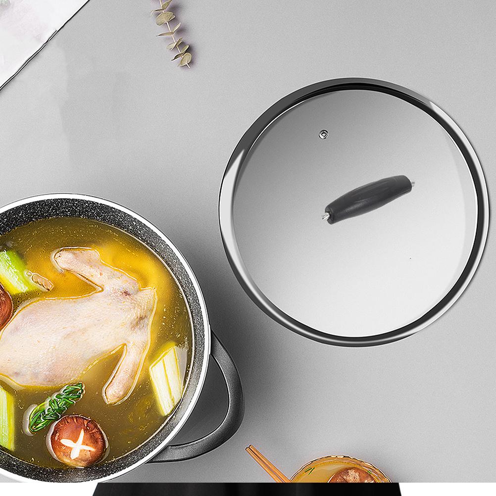 1 set Pot Lid Handles Stainless Steel Plastic Strong Non Slip Grips Prevent Scalding Burns Medium Size Cookware Parts Kitchen