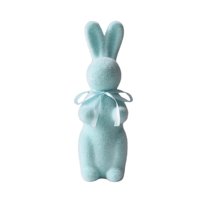 Holiday Decoration Soft Touching Bunnies Figurines Color Option Rabbit Ornament for Home and Party Table Decoration 1PC