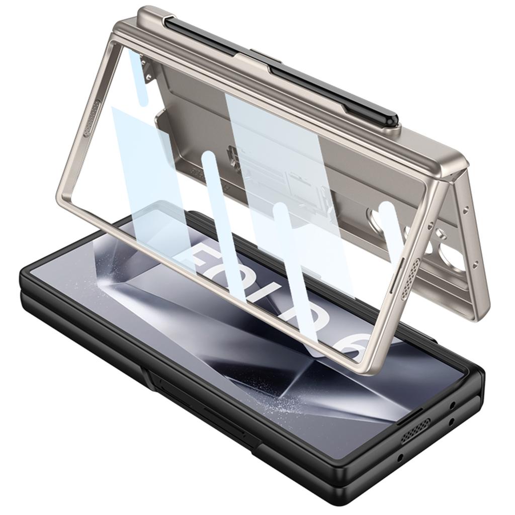 Samsung Z FOLD6 Pen Slot Phone Case FOLD6 Hinge Hard Shell Anti Peeping Glass Film Protective Case FOLD6