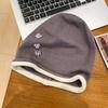 Heart Button Y2k Baggy Cap Vintage Pullover Hats Retro Knitted Beanies Cap  Spring and Autumn