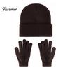 Outdoor Cycling Cold Weather Set Unisex Knitted Hat Gloves Set, Cozy Winter Beanies Gloves, Stretchy Windproof Headwear And Hand Warmers Warm Knit for