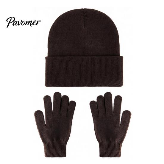 Outdoor Cycling Cold Weather Set Unisex Knitted Hat Gloves Set, Cozy Winter Beanies Gloves, Stretchy Windproof Headwear And Hand Warmers Warm Knit for