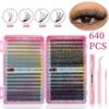 10-16mm False Eyelashes Natural Look Eyelash Extension Kit Cluster Lashes Kit  Makeup Tool