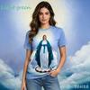 T-shirt Imprimé 3D Vierge Marie Déesse de la Miséricorde de Pâques Chrétien Béni Jésus Dieu T-shirt Style Féminin Vêtements Hauts à Manches Courtes T-shirt