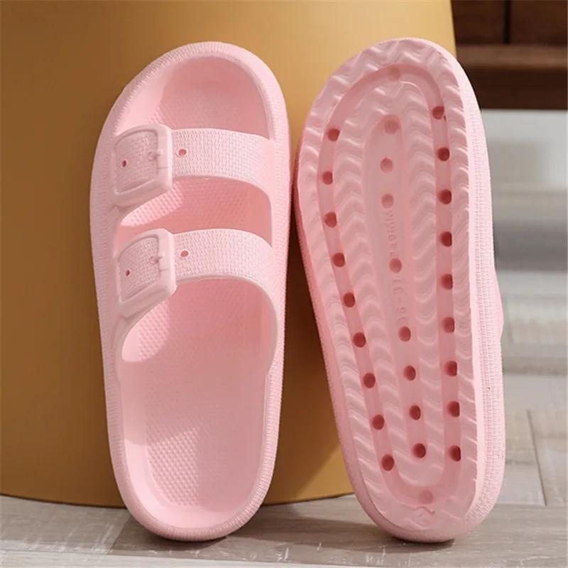 Fashion Rimocy 2025 Fashion Summer Slippers Women Indoor EVA Soft Sole Slides Women's Sandals Buckle Platform Flip Flops Shoes Woman 45