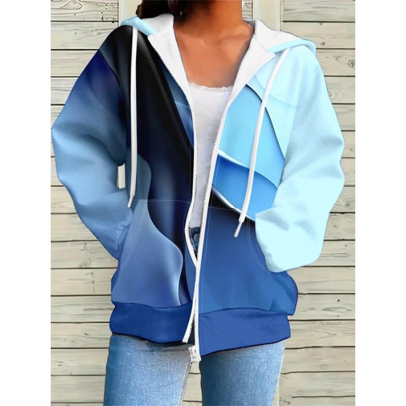 Women s Hooded Zipper Jacket, Casual Fashion Jacket, Comfortable Streetwear S