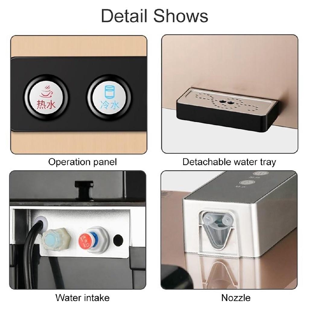 220V Water Cooler Drinking Fountain Electric Water Dispenser Multifunctional Hot/Cold/Ice Wall Mounting Water Heater