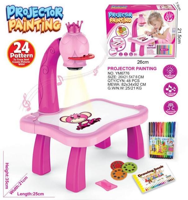 Děti Led Projektor Umění Kreslicí deska Projektor Stolek Psaní Řemesla Vzdělávací vzdělávací nástroje Tabulka Dětský dárek