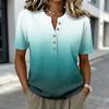 Women's Short Sleeve Henley Shirt Button Front Cotton Linen Blend Casual Top Lightweight Breathable Summer Blouse
