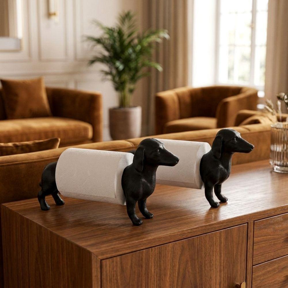 Freestanding Dachshund Paper Towel Holder 3D Printed Animal Shape Roll Holder Kitchen Countertop