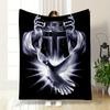 Cross Crown Dove Print Blanket  Printed Blanket for Living Room Bed Couch Lunch Break Soft Cozy Blanket for Friend's Festival Gift