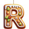 26 Letter Acrylic 2D Flat Christmas Letter Pendant  Christmas Tree Hanging Pendent Ornament Keychain Holiday Party Decor Supplie