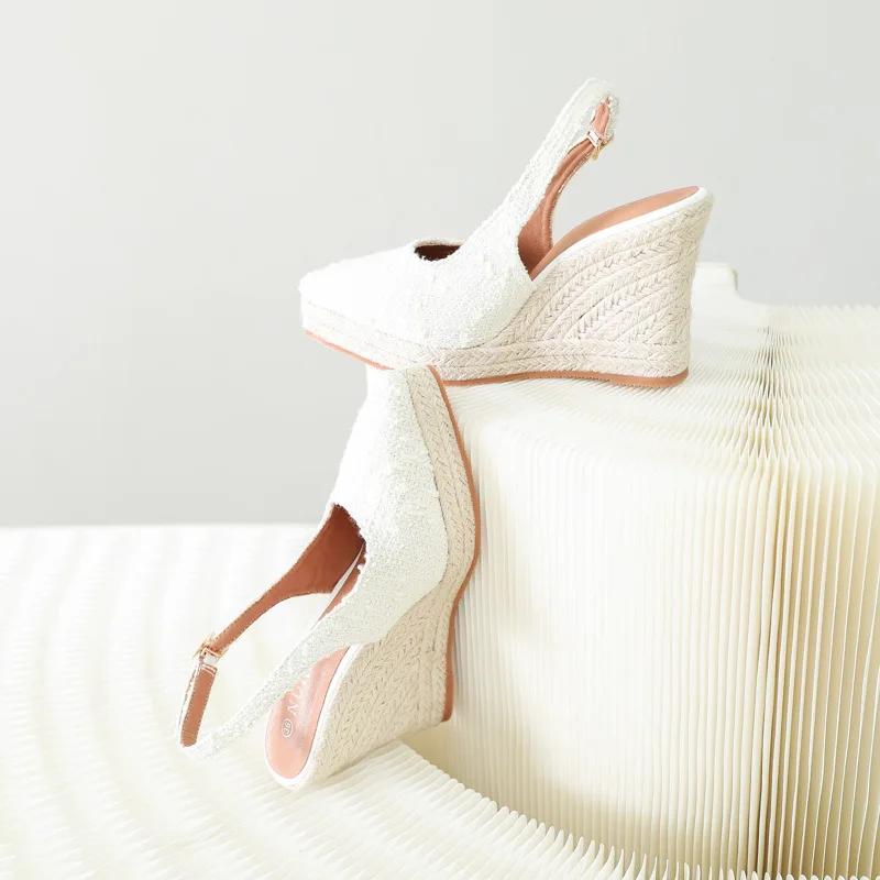 2024 Letní platformové boty Dámské vysoké podpatky Módní dámské lodičky Elegantní dámské klínkové boty Černé špičaté Plus Size 42 A4268