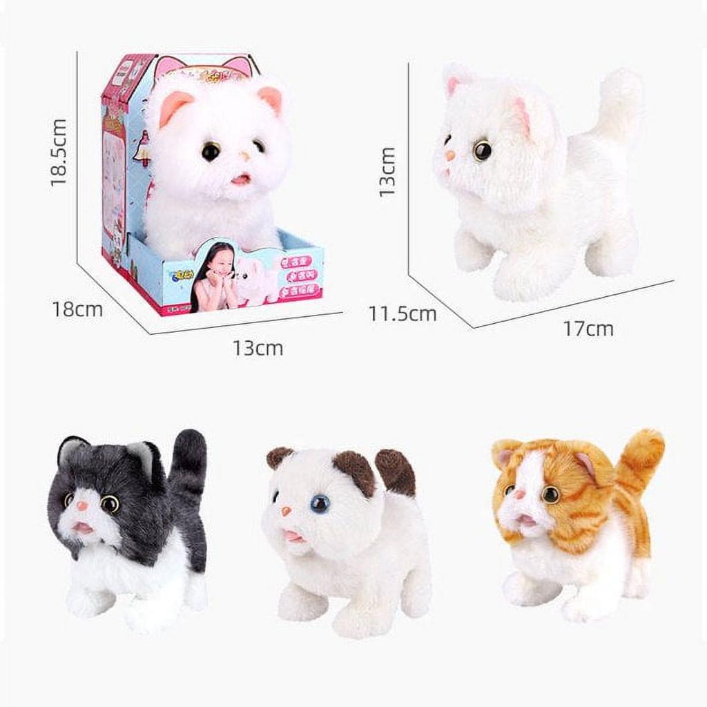 Children's Plush Toy Electronic Cat Can Walk Meow Tail Wagging Lifelike Interactive Toy Pet Cat Cute Simulation Animal Toy