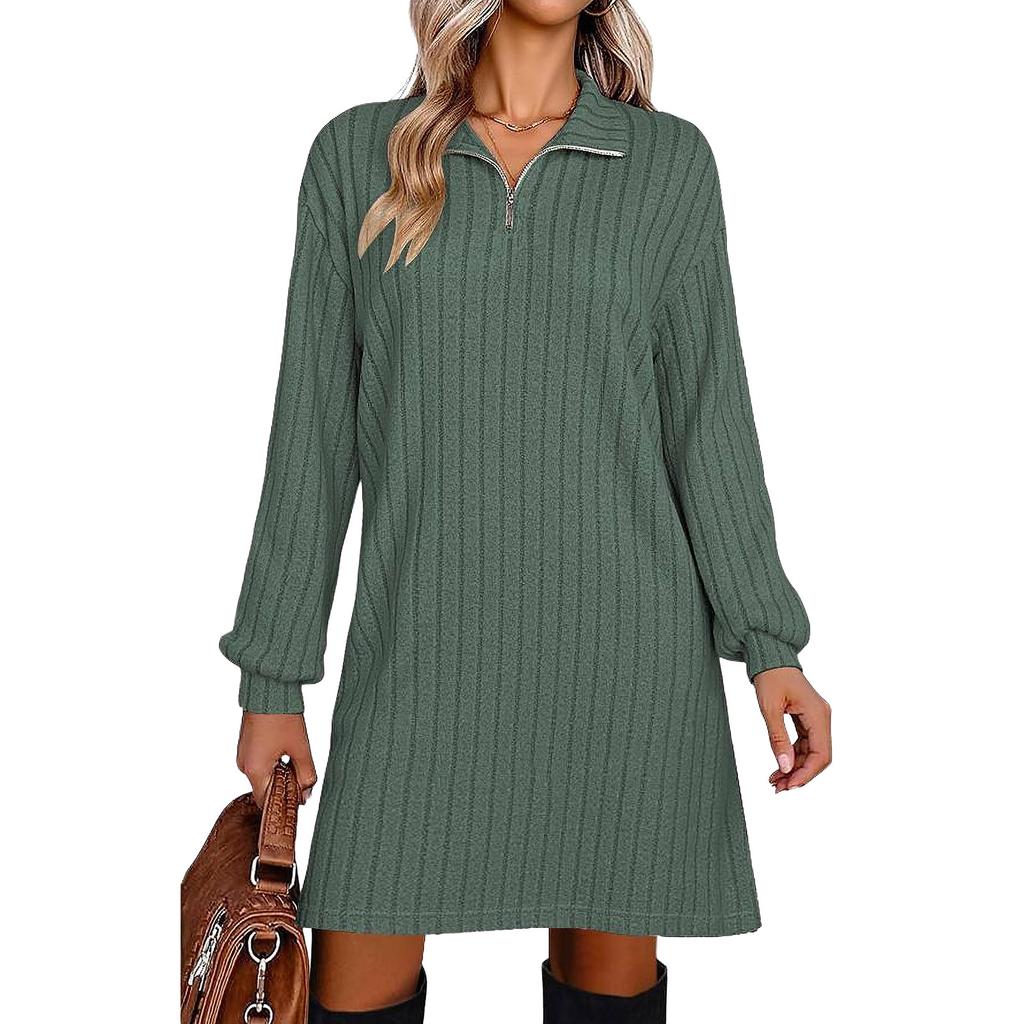 Women's Fashionable Long-sleeved Straight-leg Loose Base Dress