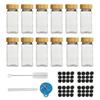 Glazen Specerijpotjes met Etiketstickers 4oz Transparant Glas met Bamboe Deksel en Siliconen Afdichting Keuken Specerijcontainer voor Organisatie, Zout, Peper